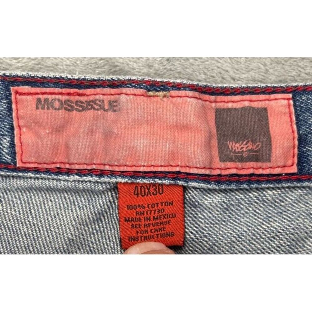 MossIssue Men's Jeans Size 40X30 (Actual 40x29) Blue Denim Baggy Button Fly - Picture 6 of 12